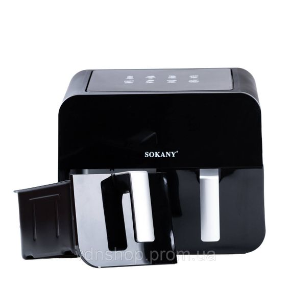 Аерофритюрниця SOKANY SK-10005 на 10 літрів, з двома відділеннями 2400 Вт чорна | Зображення 3