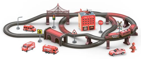 Ігровий набір ZIPP Toys 'Міський експрес' 92 деталі. Червоний