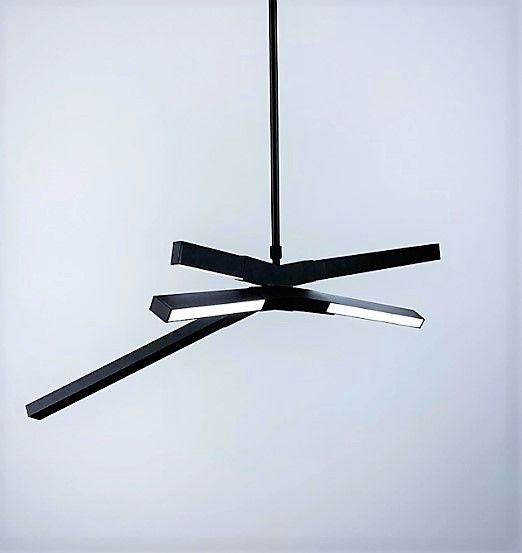 Люстра світлодіодна підвісна LED світильник для квартири на стелю лед 26437 Чорний 65-115х35х86 см.