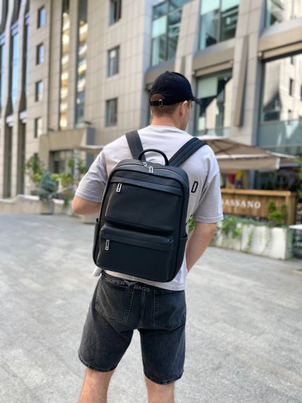 Чоловічий шкіряний  рюкзак для ноутбука і подорожей Tiding Bag SB-133863 | Зображення 3