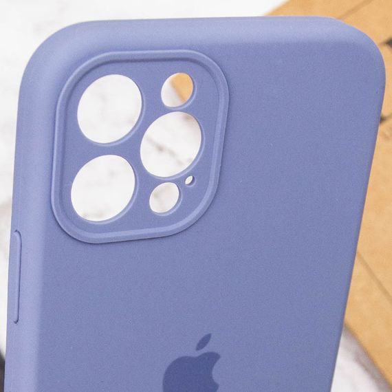 Чохол Silicone Case Full Camera Protective (AA) для Apple iPhone 12 Pro (6.1") Серый / Lavender Gray | Зображення 5