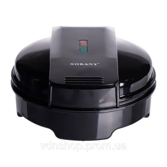 Вафельница для бельгийских вафель с антипригарным покрытием и LED-индикатором 1000 Вт круглая Sokany SK-519 | Зображення 2
