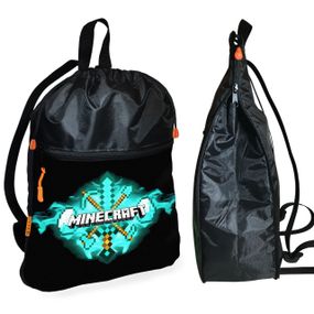 Рюкзак-мішок для взуття, спортивної форми Майнкрафт «Minecraft» дитяча сумка для змінки з розширювачем (01274)