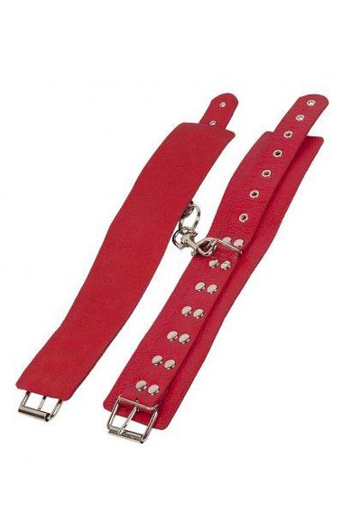 Оковы Leather Restraints Leg Cuffs, Red Sex Aura | Зображення 1