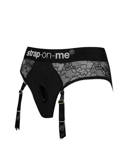Кружевные трусы для страпона с подвязками для чулок Strap-On-Me DIVA HARNESS - XL Sex Aura | Зображення 1