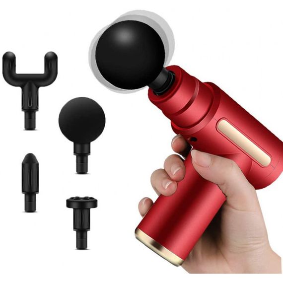 Масажер для тіла Fascial Gun SY-720 акумуляторний портативний ручний Red
