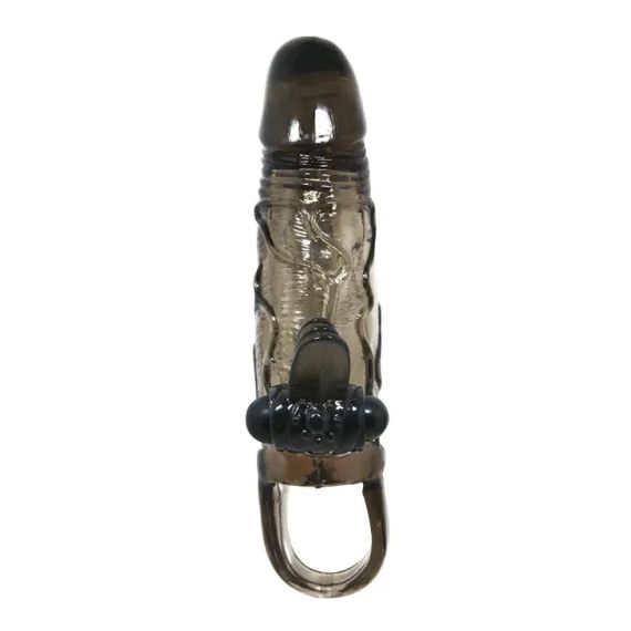 Удлинительная насадка 3в1 c вибрацией для клитора (темная) sexstyle | Зображення 2