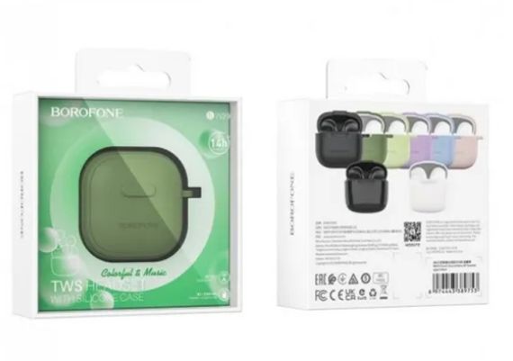 Навушники бездротові BOROFONE BW29 Charm true ws BT headset TWS темно-зелені | Зображення 2