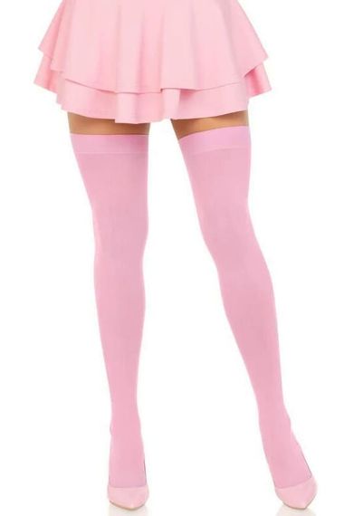 Непрозрачные чулки Leg Avenue Opaque Nylon Thigh Highs One Size Розовый
