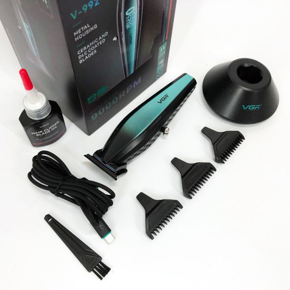 Машинка для стрижки волосся з потужним мотором XPRO VGR V-992 GREEN з насадками 1-2-3 мм | Зображення 8