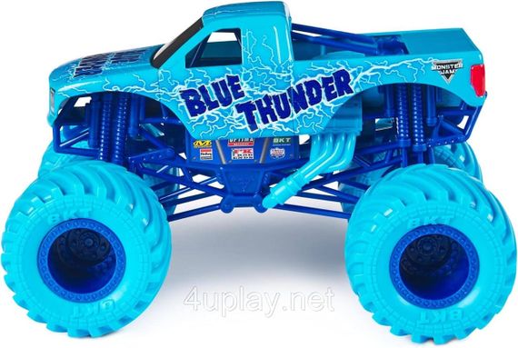 Оригінал Monster Jam Blue Thunder Monster Truck Монстр-трак 1:24 Синій грім Металевий кузов | Зображення 3