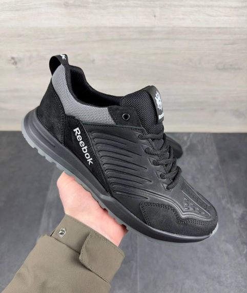 Демісезонні шкіряні кросівки Reebok  чорні | Зображення 1