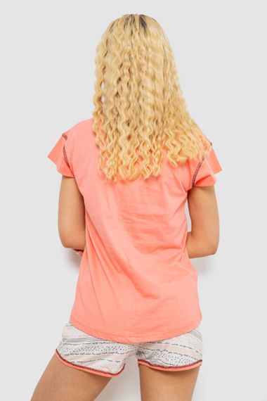 Пижама женская с принтом  -уценка, цвет персиковый, 243R0004-P5-U | Зображення 3