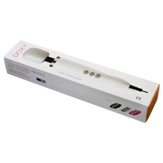 Вібромасажер DOXY Original White, дуже потужний, живлення 220В | Зображення 1
