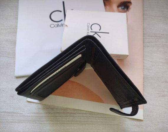Стильний шкіряний набір Calvin Klein black, сумка месенджер гаманець та ремінь | Зображення 2