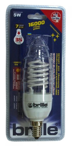 Лампа энергосберегающая 7W/827 E14 CW C37-PA 220V