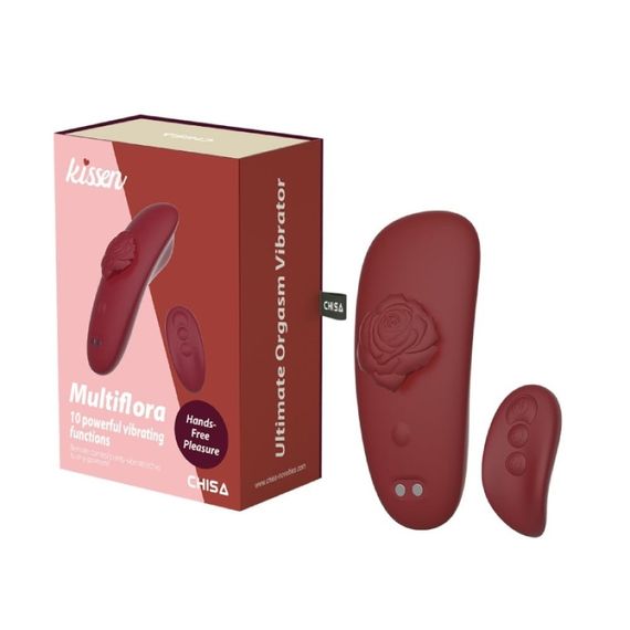 Вібраційний стимулятор у трусики Chisa Kissen Multiflora з пультом, червоний Sex Aura