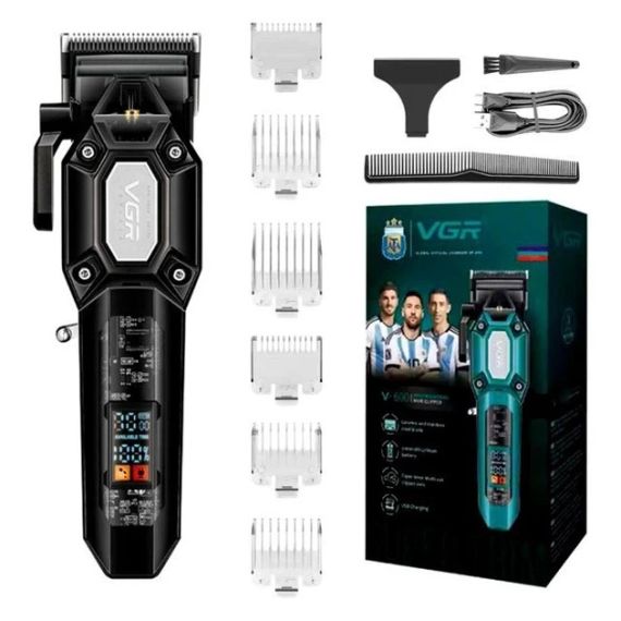 Машинка для стрижки (clipper) VGR V-600, 6 насадок, LED display, Black | Зображення 3