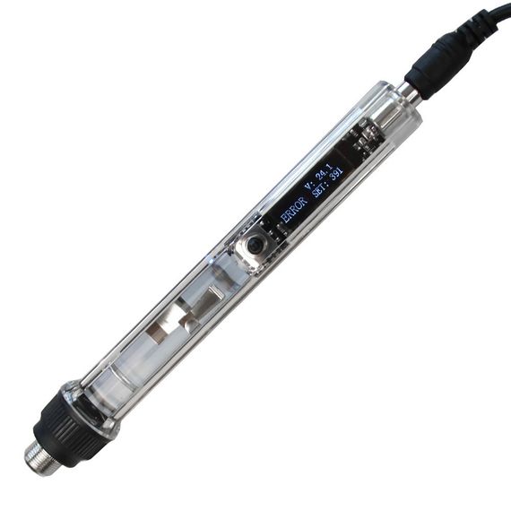 Электрический паяльник c OLED экраном, T12 DC12-24В, мощность 72 Ватт, регулировка температуры, жало BC2 | Зображення 5