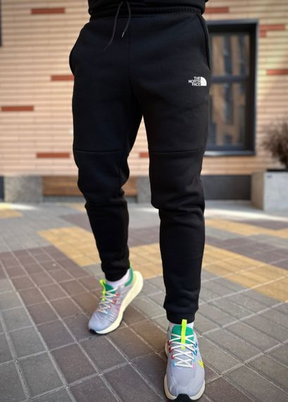Зимовий спортивний костюм TNF з начосом чорна кофта на змійці + чорні штани RD268/RD021 | Зображення 4