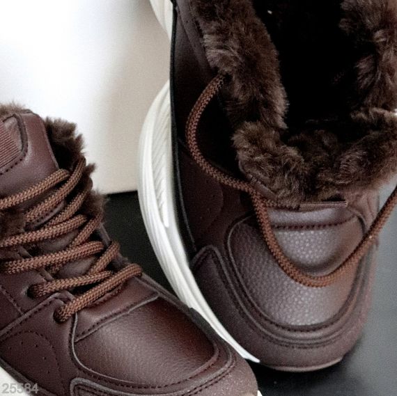 Комбіновані зимові прогулянкові шоколадні кросівки | Зображення 2