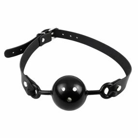 Кляп шарик DS Fetish с ремешком, черный Sex Aura