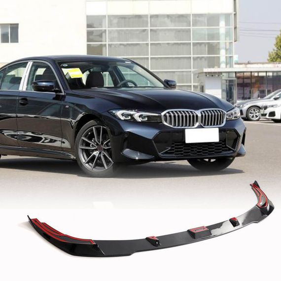 Накладка на передній бампер Lip V1 (для M-Sport 2022-2025, Карбон) для BMW 3 серія G20/21 2018- рр