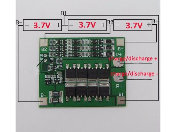 BMS 3S Контроллер заряда разряда (плата защиты) 25A 12.6V Li-Ion 18650 HX-3S-FL25A | Зображення 1