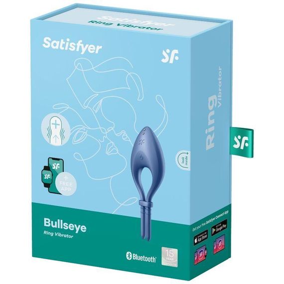 Эрекционное смарт-виброкольцо лассо с регулировкой размера Satisfyer Bullseye Blue Sex Aura | Зображення 2