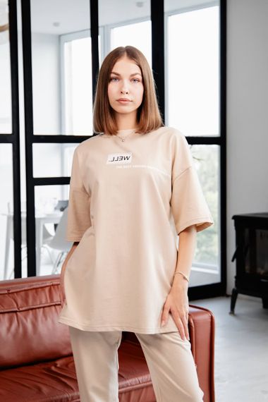 Комплект жіночий (футболка+штани) Носи своє 50 Бежевий (p-14361-162082) | Зображення 3