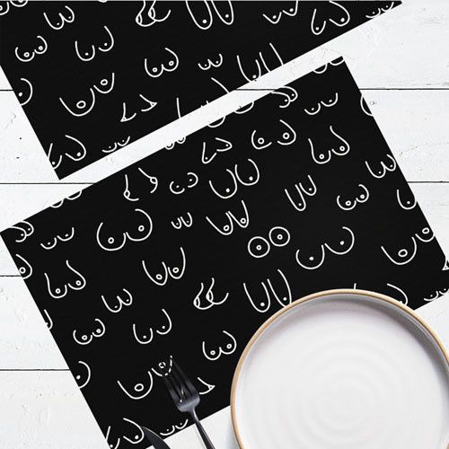 Сервировочная салфетка под тарелку Груди 40х27 см, 2 шт (SRVS_O_24A028)