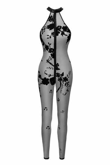 Бодистокинг Noir Handmade F315 Ego, M, black, прозрачный, верх халтер, молния на все тело sexstyle | Зображення 4