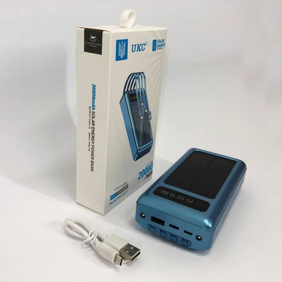 Портативное зарядное устройство на 20000mAh, Power Bank на солнечной батарее, для планшета. JA-212 Цвет: синий | Зображення 9