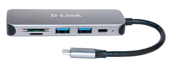 USB-Концентратор D-Link DUB-2325 2xUSB3.0, 1xUSB TypeC, 1xSD, 1x-microSD, USB TypeC (DUB-2325)