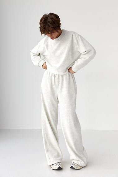 Теплий спортивний костюм з контрастним нижнім шаром - світло-сірий цвет, S/M (є розміри) | Зображення 4