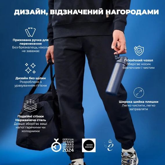 Пляшка для води металева вакуумна ION8 500 мл Vacuum Insulated Navy (I8TS500NAVY) | Зображення 3