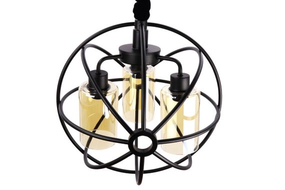 Люстра підвісна LOFT на 3 лампочки 25038 Чорний 50-100х40х40 см. | Зображення 5