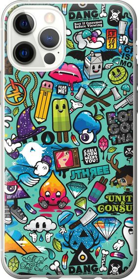 Чехол на iPhone 12 Стикер бомбинг 1 "693u-2053-17620"