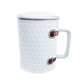 Чашка 370мл порцеляна з кришкою 0511-А білий Оптима