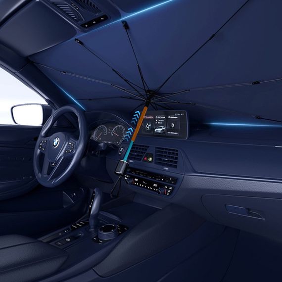 Солнцезащитный зонтик для автомобиля (1.40x0.80m) Black | Зображення 1