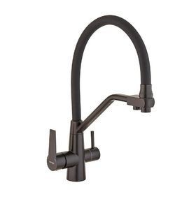 Змішувач для кухні Mixxus із чорним силіконовим виливом FUL-021 (MI6021)