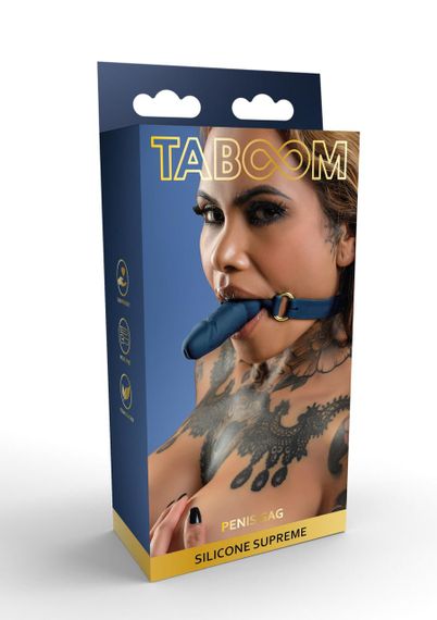 Кляп у вигляді фалоса Silicone Penis Ball Gag Blue Sex Aura | Зображення 1