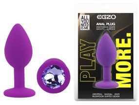 Силіконова анальна пробка EGZO - Silicone Purple Round Plug Amethyst, size S Sex Aura