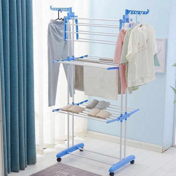 Сушарка для білизни підлогова Tiers Garment Rack With Wheels Синя | Зображення 8