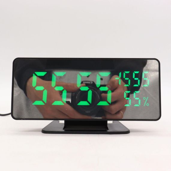Настільний LED годинник з будильником і термометром вологістю VST 888Y / Електронний дзеркальний годинник для дому | Зображення 6