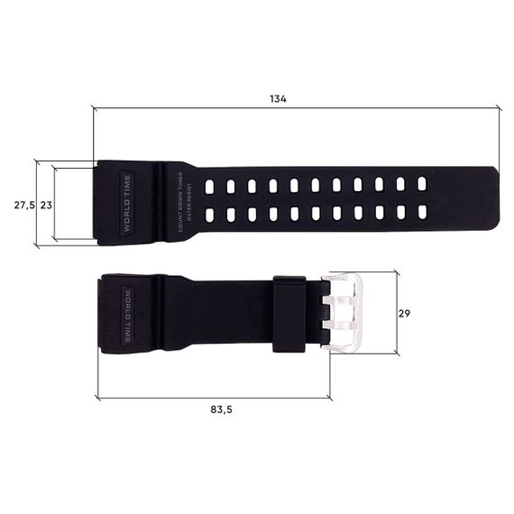 Ремешок для Skmei 1356/1358/1680BK Black | Зображення 2