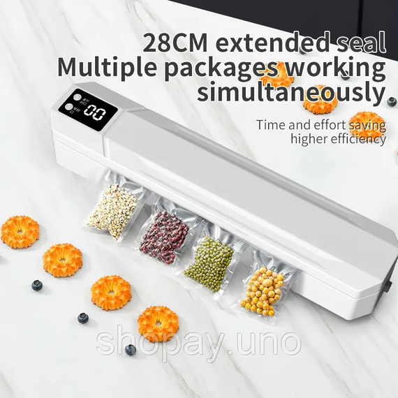 Вакуумний пакувальник пакетів Vacuum Sealer / Автоматичний побутовий вакууматор з пакетами, вакуумайзер для пакування та | Зображення 3