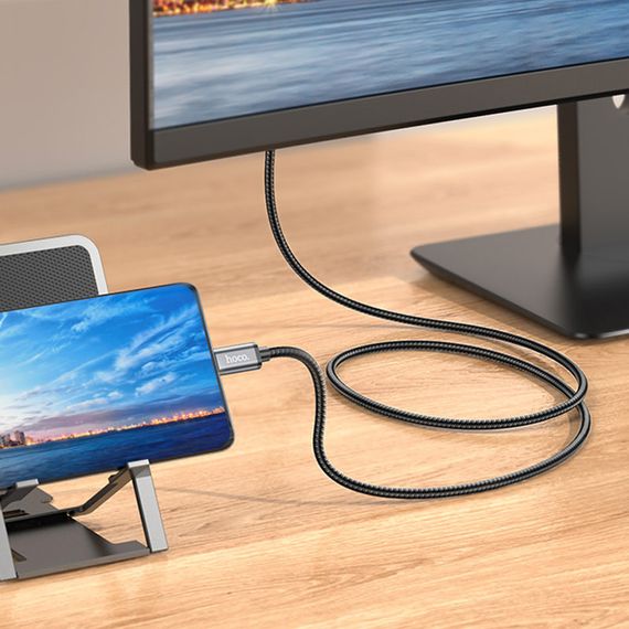 Переходник Hoco UA27 HD Type-C to HDTV (2m) Metal gray | Зображення 7