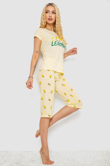 Пижама женская с принтом, цвет желтый, 243R7052 | Зображення 2