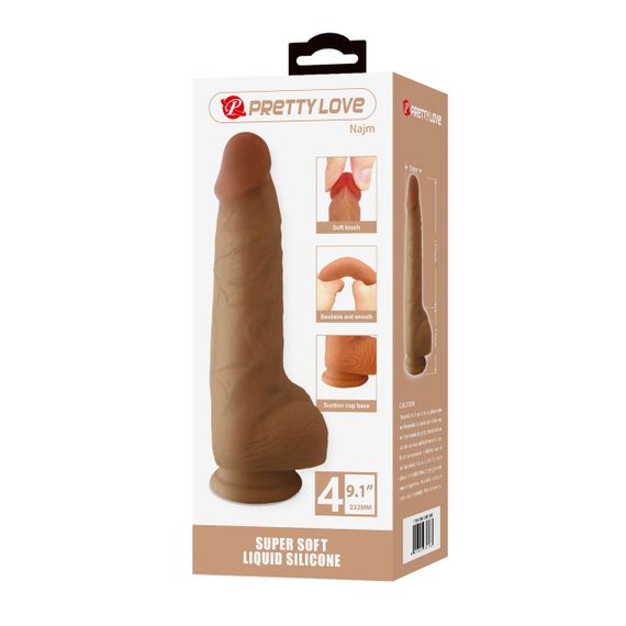 Фалоімітатор Pretty Love Najm 9.1 Super Soft Liquid Silicone Dildo Sex Aura | Зображення 6